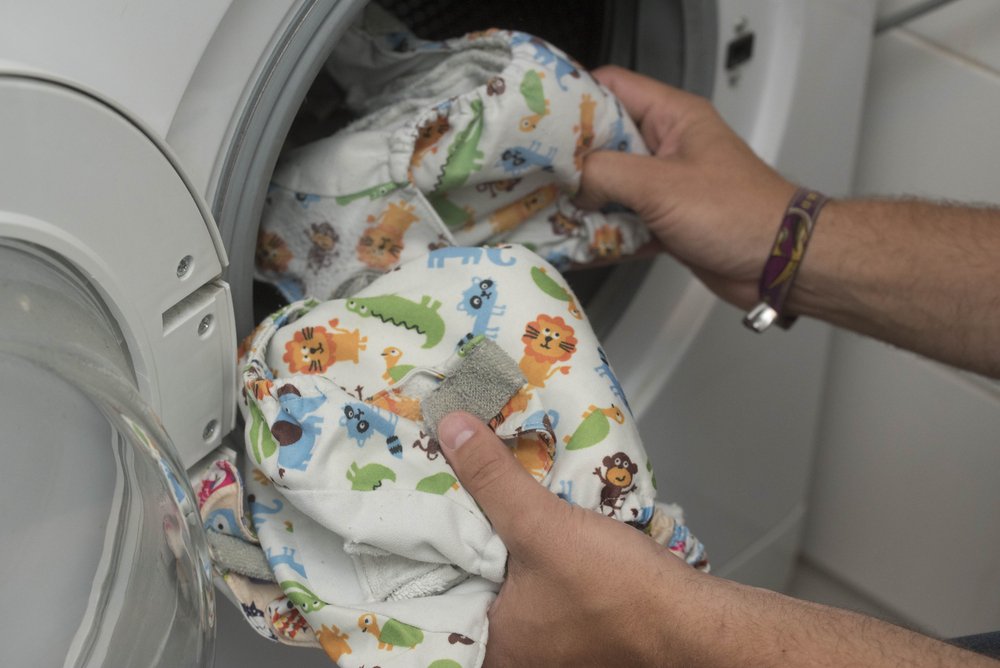 diaper in the washing machine
